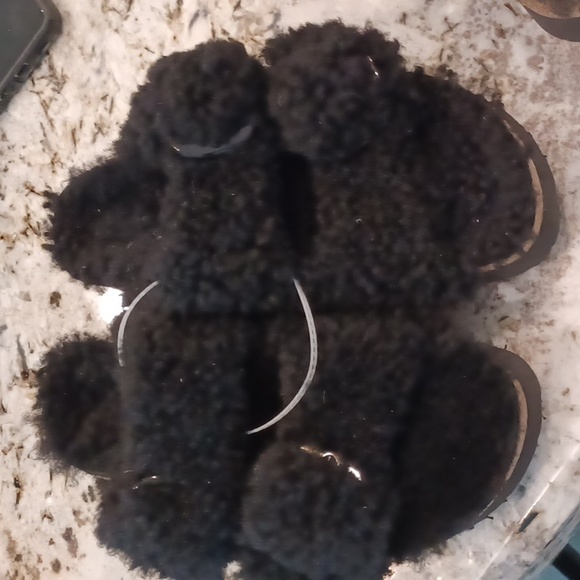 Birkenstock Papillio Big Buckle Shearling Black 2 Strap Sandals Multi Sizes NEW - Picture 7 of 15